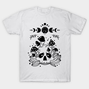 Aesthetic Halloween Skull Lover Moon Creepy Witchy T-Shirt